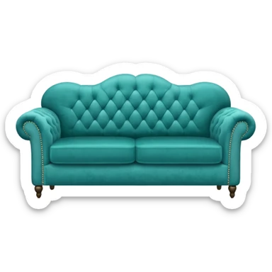 teal couch long sticker