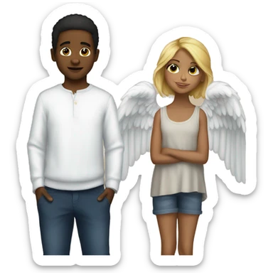 French boy and angel reese sticker