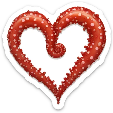 Love heart spirale made up of red spots  sticker