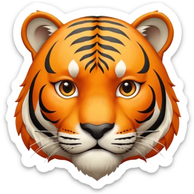 Tigre adulto feroz con la cara mas real no de caricatiraen la cima  sticker