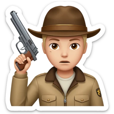 A person with a gun to their head sticker