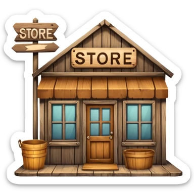 shop with the word store in the sign sticker