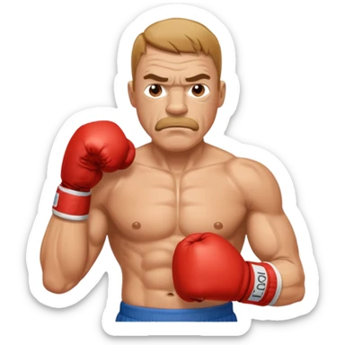 White middle age boxer sticker