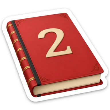 Red book with a number "2" in the cover sticker
