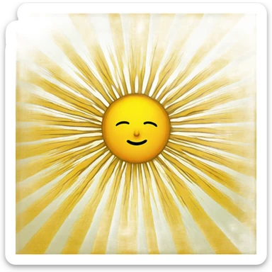 Yellow sun, radiating yellow beams sticker