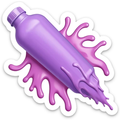 tubes of pastel pink and lilac hair dye, scattered and leaking sticker