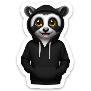 lemur-hoodie-black sticker