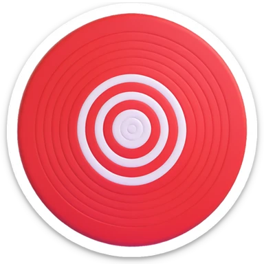 classic bullseye emoji, red and white concentric circles sticker