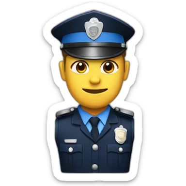 policeman with police shield sticker