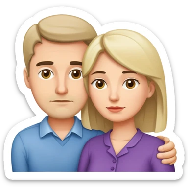 husband and wife permanently stuck together  sticker