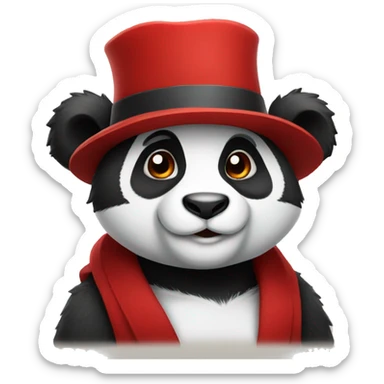 Panda  with the red hat sticker