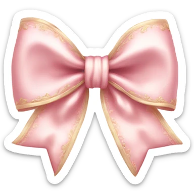 vintage rococo light pink bow sticker