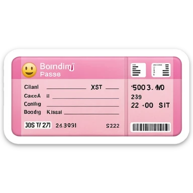 pink boarding pass sticker