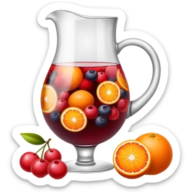 Sangria pitcher with fruit sticker