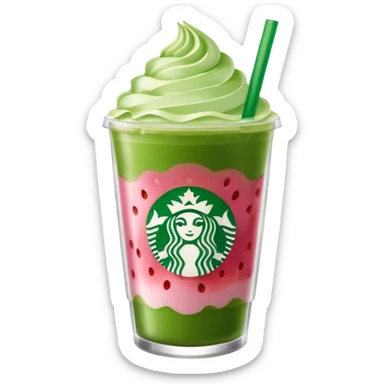 Make a starbucks matcha strawberry drink sticker