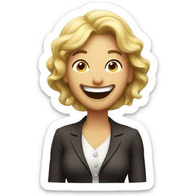 lady laughing hard sticker