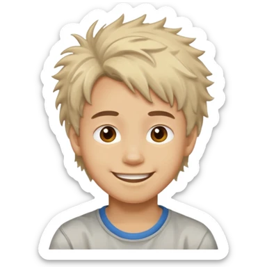 A boy sketch smiling sticker