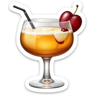 Emoji with an amaretto sour cocktail sticker