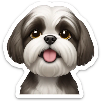 shi tzu dog happy  sticker