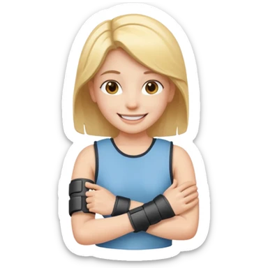 Ich fühle mich fröhlich, weil ich taglich positive Lust habe. Außerdem habe ich gestren Unfall gemacht. Uhhh aber … ich bin stark 💪🏼🦿🦾 sticker