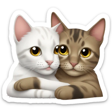 two cats cuddling  sticker