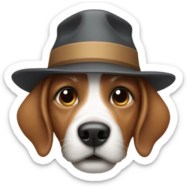 Dog with hat on  sticker