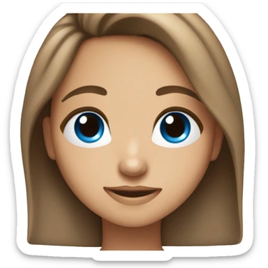 Brown haired girl blue eyes dimples sticker