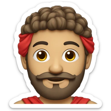 El bey Tunisia with beard, moustache and red tissu around the head sticker