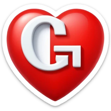 Red heart with the letter G in white in the middle sticker