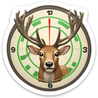 Stag infront of dartboard sticker