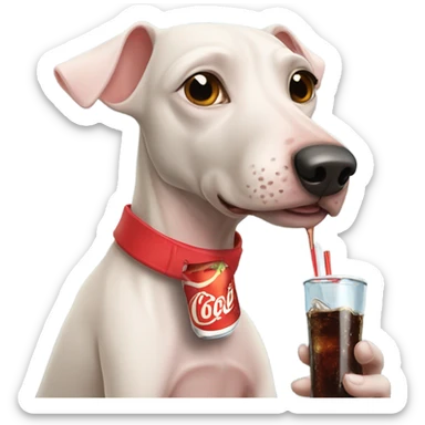 American Hairless Terrier drinking cola sticker