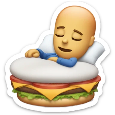 Asleep but dreaming of burgers sticker