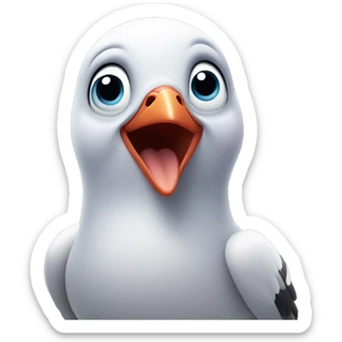 excited pigeon face with hearts for eyes sticker