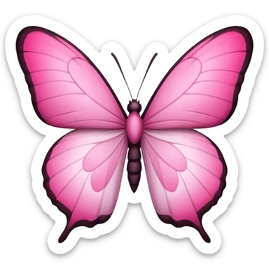 Borboleta rosa meio branca sticker