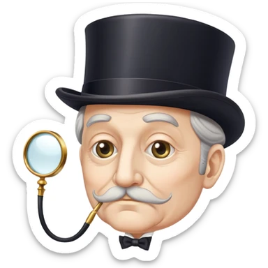 old elegant Victorian man with monocle and top hat sticker