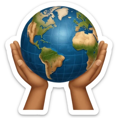world at fingertips sticker