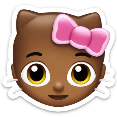 brown skin hello kitty wit a mouth sticker