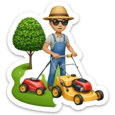 mowing the yard sticker