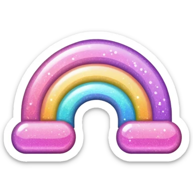 Pink Pastel glitter rainbow sticker