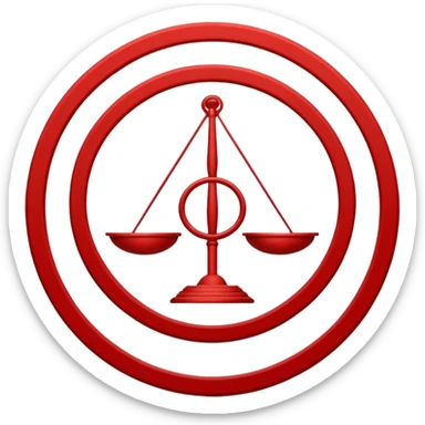 Create a circular casting sigil based off of the wizard101 balance school using base color off white/sand and trim color red. A scale is the main focus here  sticker