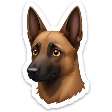 Malinois couleur marron foncé et noir   sticker