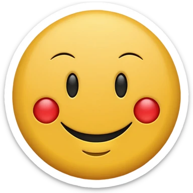 Smiley rond basique qui rougis  sticker