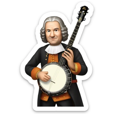 Banjo Johann Sebastian Bach midget banjo sticker