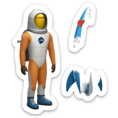 Rocket with Surfer Man sticker