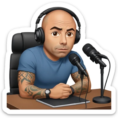 generate realistic detailed joe rogan podcast sticker