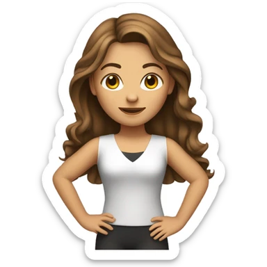 Dance teacher, long brown-haired girl  sticker