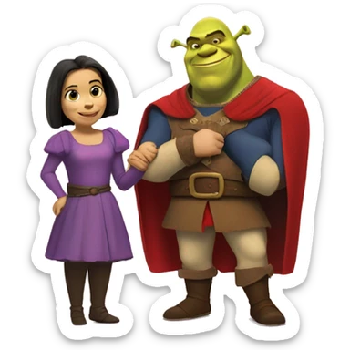 Shrek and Lord Farquaad holding hands sticker