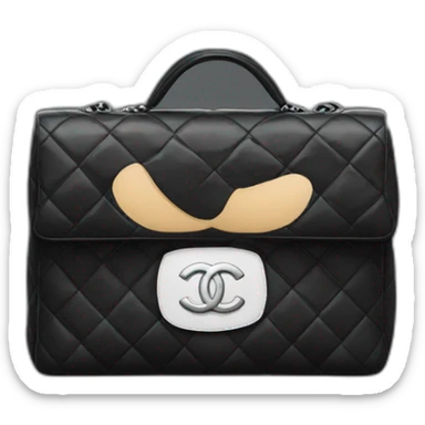 man wearing black classic chanel bag sticker