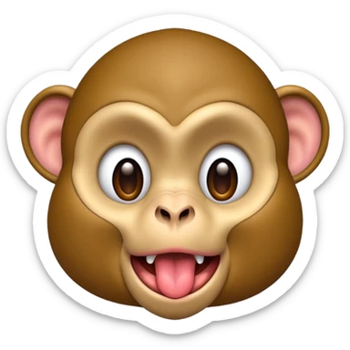 monkey sticking out tongue sticker