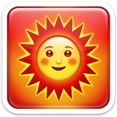 A rectangle with red sunshine inside sticker